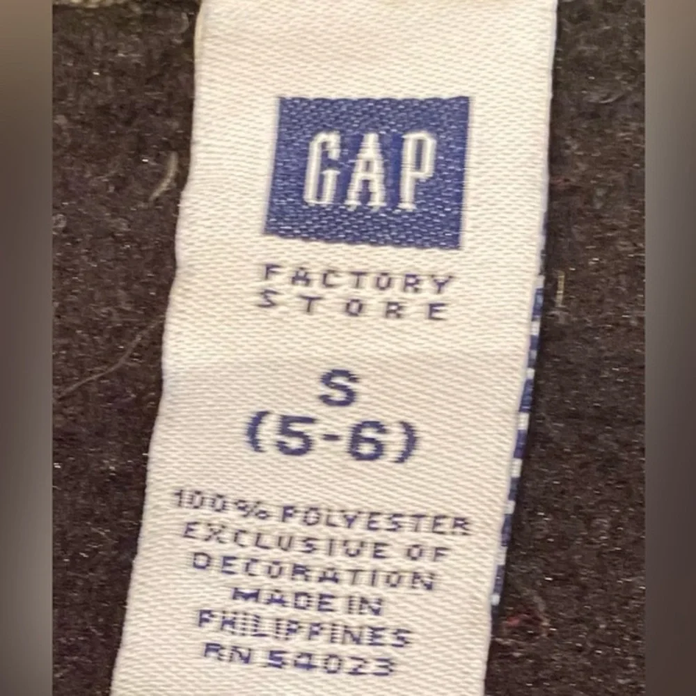 Vintage Gap Unisex‎ Youth Size 5-6 (Small) Black Fleece Quarter Zip Pullover